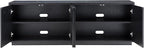 Henn&Hart Fluted TV Stand for TVs up to 75" with 2 Concealed Ribbed Storage Cabinets and Adjustable Shelves for Living Room, Family Room, or Office, Natural Black