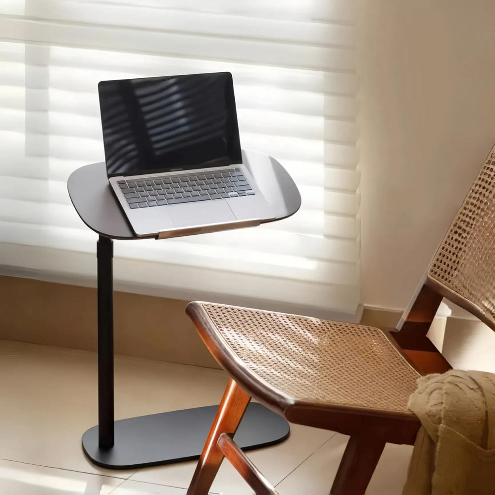 Modern C Shaped Side Table, with Adjustable Height and Swivel Top Sofa Table,...