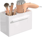 Hair Tool Organizer, Wall Mount Acrylic Hair Dryer Holder with 2 Cups Box Organizer, Scalloped Hair Styling Tools Organizer for Curling Iron Straightener Bathroom Storage(2 Cups Scalloped Box Set)