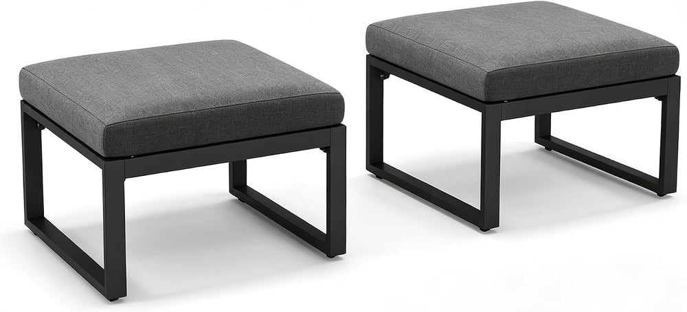 Tangkula Patio Ottoman Footrest, 220 LBS Capacity Outdoor Foot Stool with Cus...