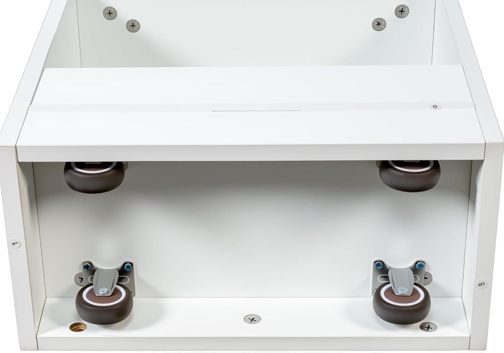 7 Tier Pull-Out Storage Cabinet with Handle & Wheels, Tall Narrow Spice R...