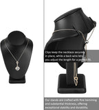 MOOCA Jewelry Display Set, Necklace Display Bust, Earring Organizer, Ring Holder Stand for Showcase and Store, Premium Fabric