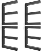 Ultrawall Lumber Storage Rack Wall Mount Wood Storage Racks, Metal Wood Organizer Racks for Shed, Workshop, Garage, Holds Up 220 LBS Per Level (Pack of 4, Black)