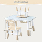 GITAWUSA Toddler Table and Chair Set for Ages 3-8, Adjustable Kids Table and Chairs for Reading,Drawing, Eating, Children Activity Table with Graffiti Tabletop for Daycare/Classroom/Home/Preschool