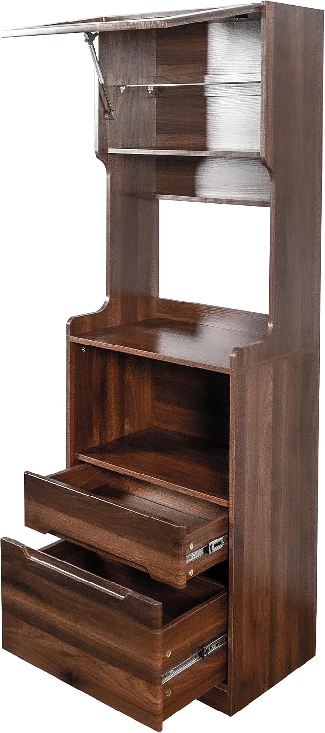 Kitchen Pantry Hutch Cabinet, Farmhouse Kitchen Hutch Buffet Cabinet with 2 D...