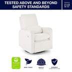 Delta Children - babyGap Cloud Recliner, Performance Fabric, White Boucle | Power Recliner with Swivel & Glide, Features Stain-Resistant Fabric, Cozy Boucle Fabric & Includes a Lumbar Pillow