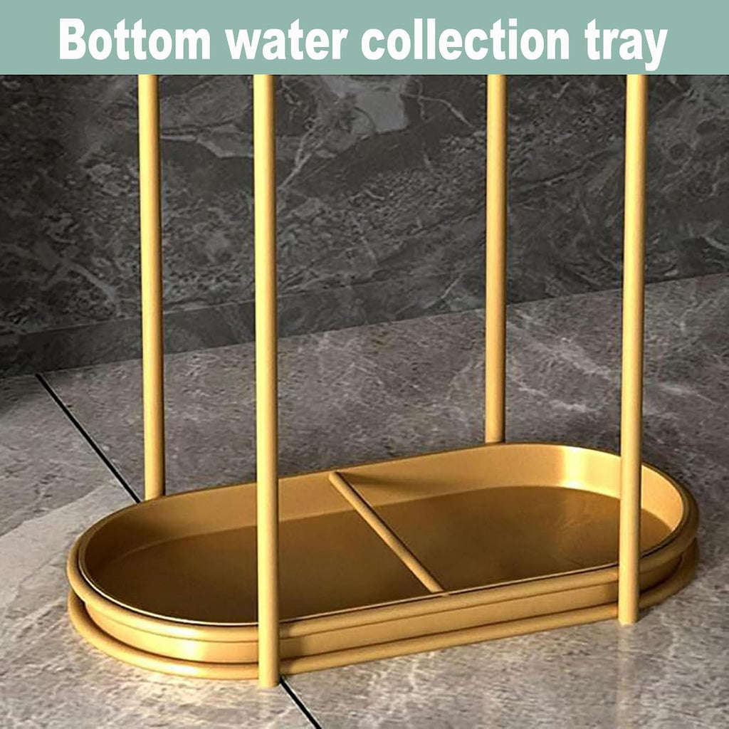 Freestanding Cat Ear Design Umbrella Holder for Entryway,Metal Mesh Umbrella Rack with Hooks & Bottom Drip Tray Storage Organizer Umbrella Stand,for Canes,Umbrellas,Home,Office,Hotel