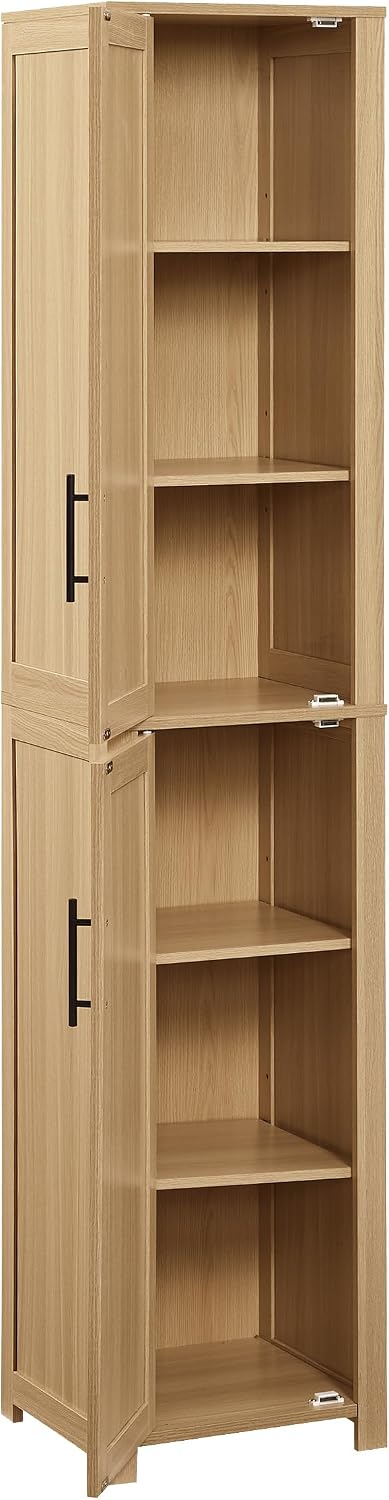 Crosley Furniture Savannah Linen Storage Cabinet, Laundry Room, Bathroom Orga...