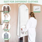 72" Long Wedding Dress Garment Bag Cover for Gowns Women with 10'' Gusseted Dress Bags 4 Pocket (White 2 Pack)