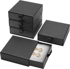 Jewelry Boxes, 5 Pack 3.5×3.5x1.18 Inch Small Jewelry Gift Box Bulk, Cardboard Jewelry Gift Necklace Ring Earring Boxes (black)
