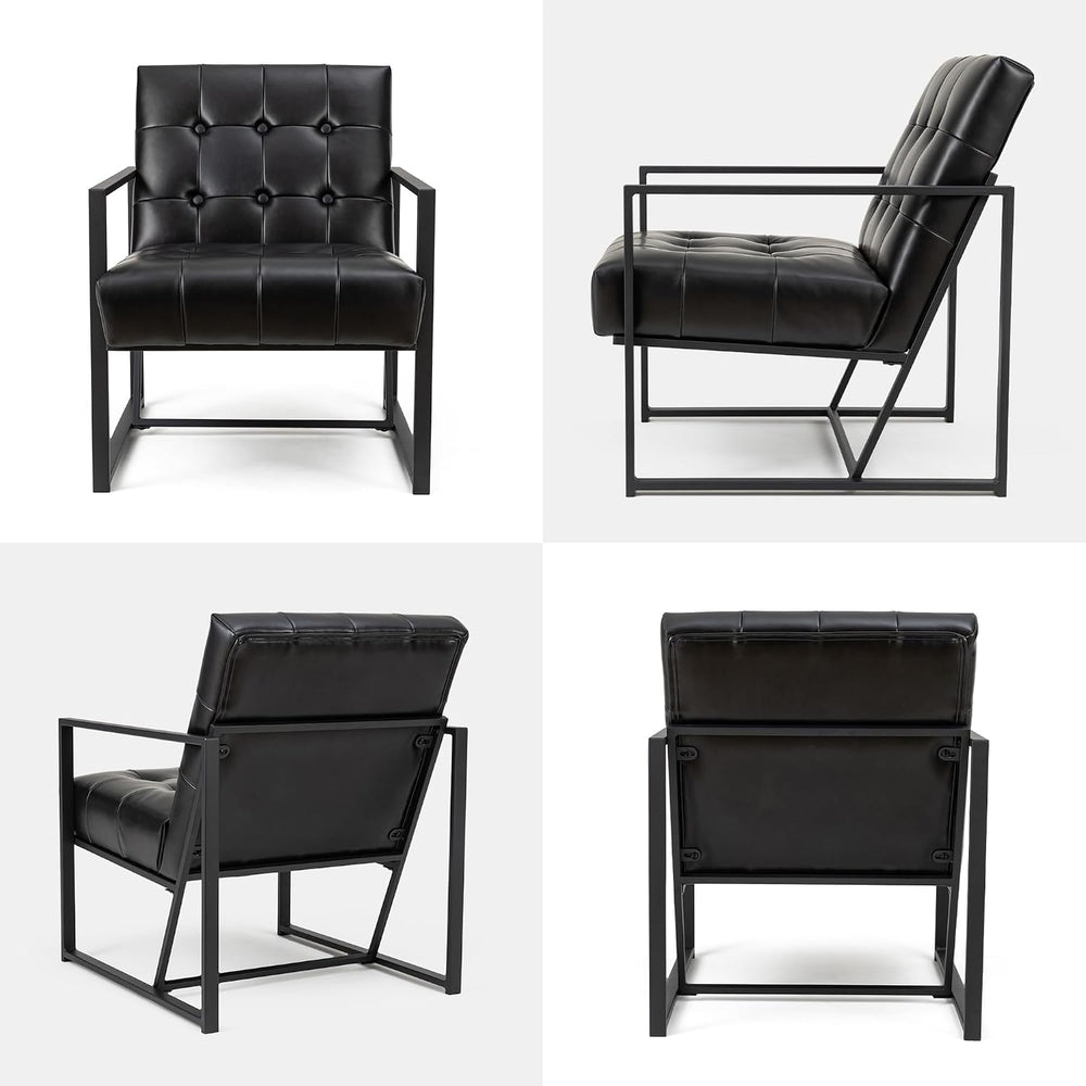 Glitzhome Mid Century Modern Accent Chair, Comfy Living Room Chair with Durab...
