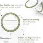 Canning Labels Dissolvable Stickers for Mason Jars and More (2" Round 200/roll) Canning Supplies Washes Off in Seconds Like Magic - Jar Labels Homemade Jam, Jelly, and More (Artichoke)