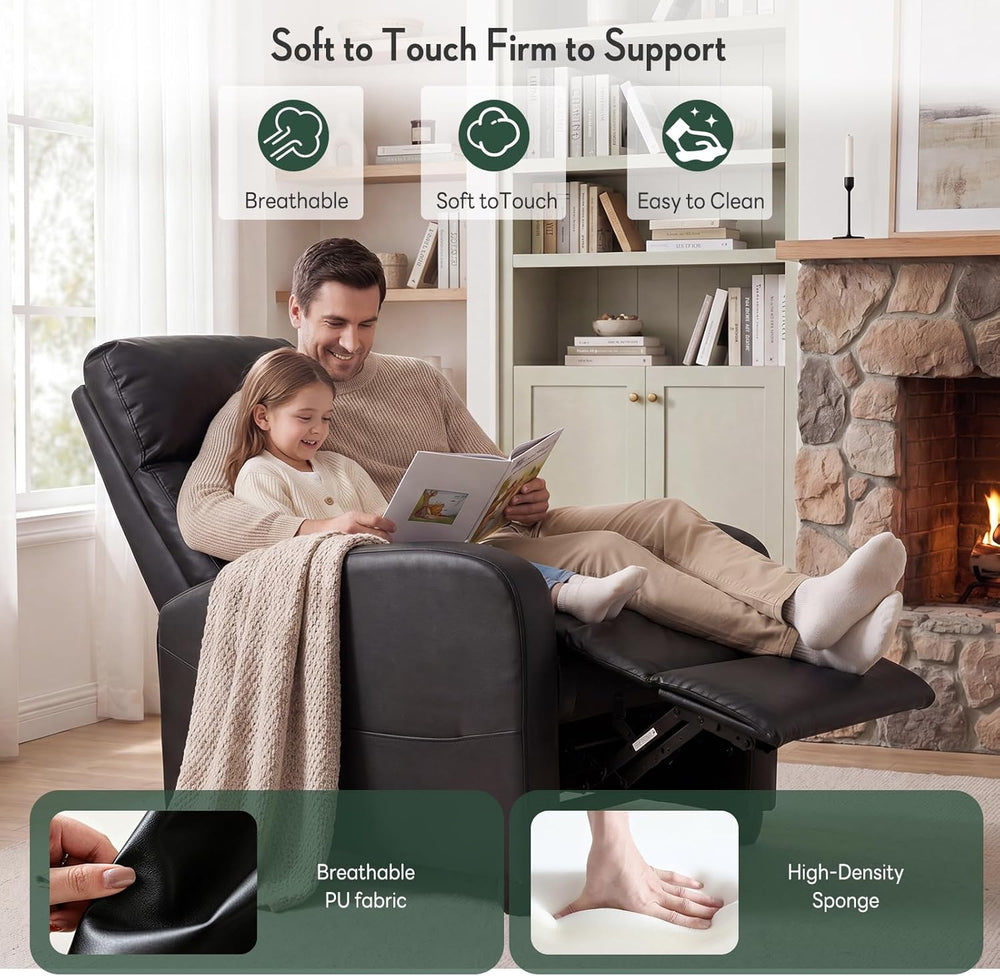 Massage Recliner Chair, Recliner Sofa Fabric for Adults, Recliners Home Theat...