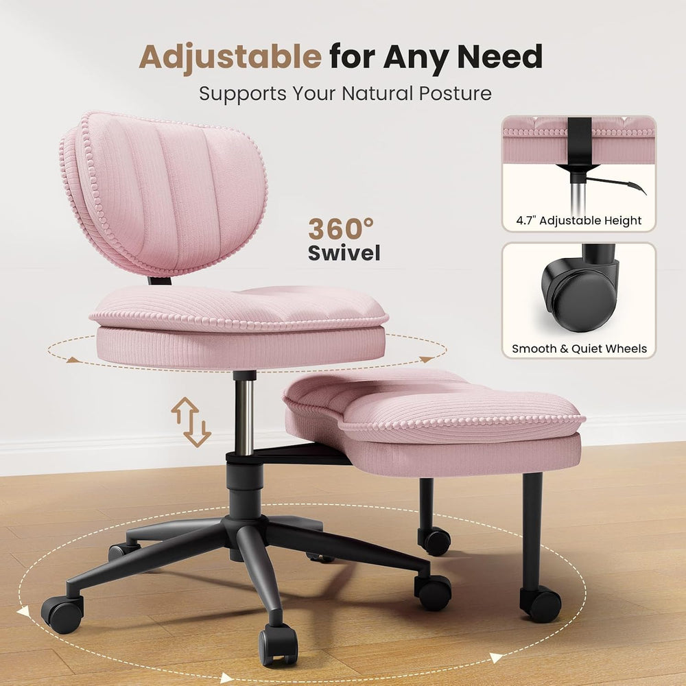 Cross Legged Office Chair, Ergonomic Cloud Criss Cross Desk Chair, Meditation...