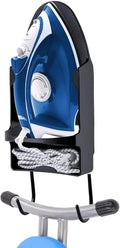 Ironing Board Hanger Wall Mount Ironing Holder Heat Resistant Iron Hanger with Iron Board Rack for Max 5 Inch Width (Black)
