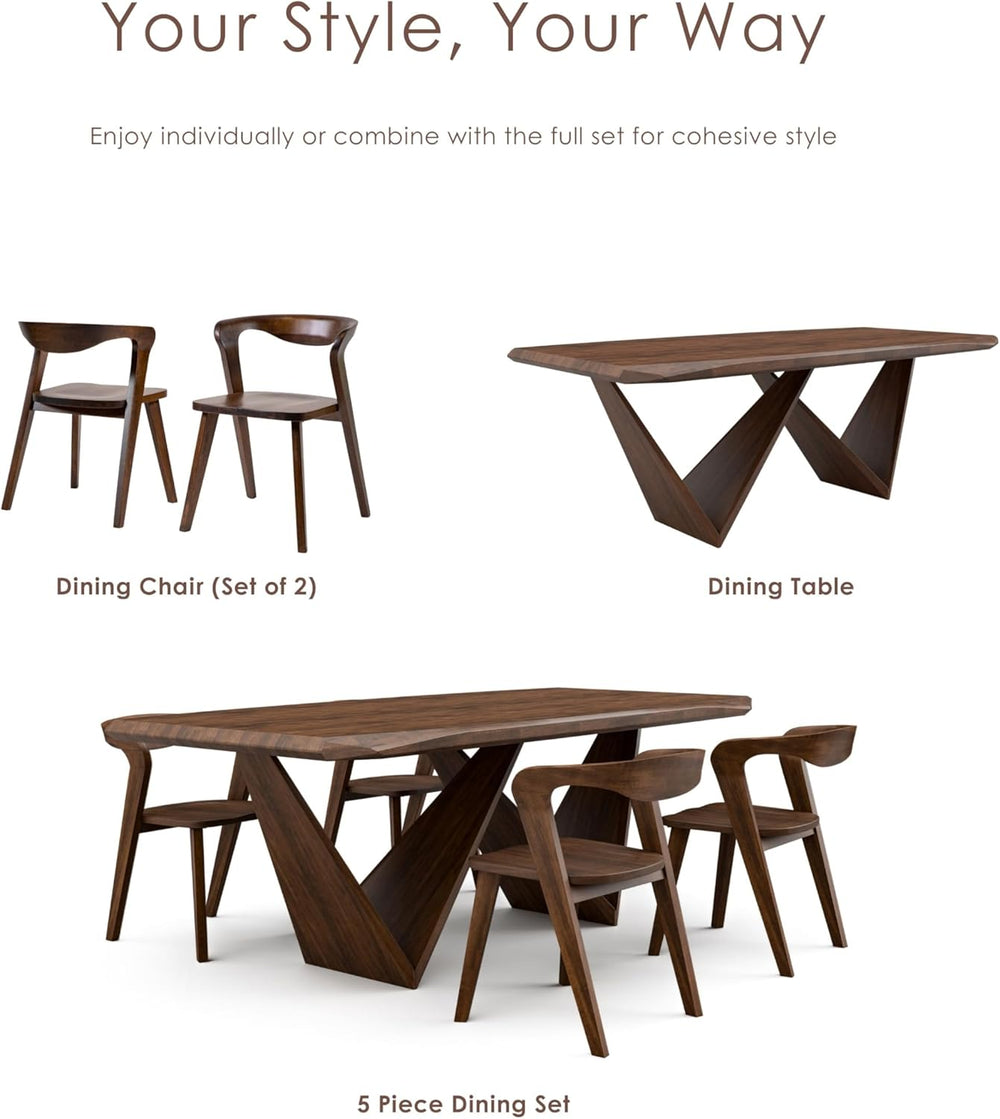 Furniture of America Nazaen III 82.5" Mid-Century Modern Solid Wood Live...