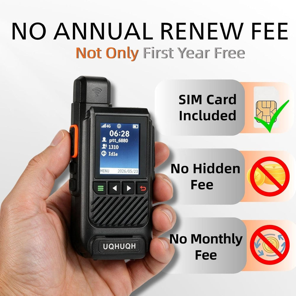 Lifetime Free Unlimited Range Walkie Talkies, 4G LTE POC Radio Set