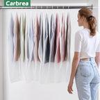 Carbrea 12 Pack Translucent Garment Bags for Hanging Clohes - 24" x 42" | Thick PEVA Materials, Smooth Zipper, with Zipper Protection, Breathable, Washable, Reusable, for Closet Storage, Travel Use