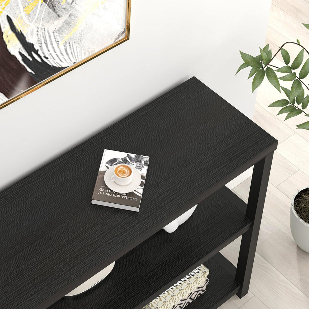FOLUBAN Entryway Table, Modern Sofa Console Table with 3 Tier Storage Shelf f...