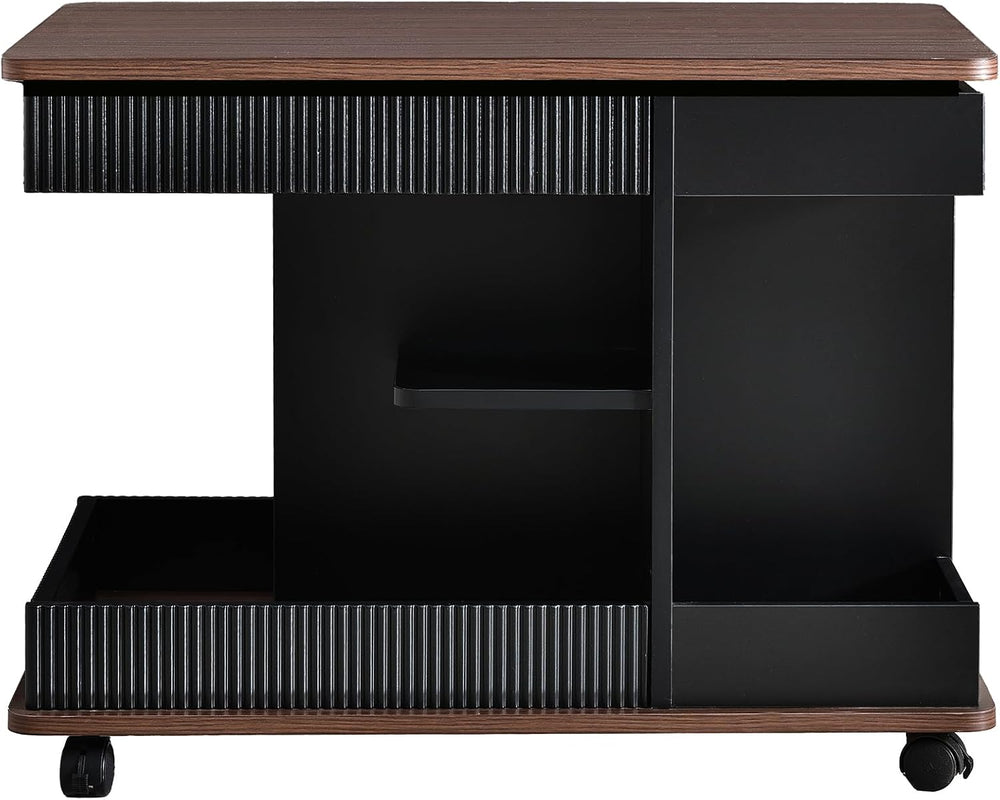 Adjustable Lift-Top End Table with Storage, 360° Rotating Design & Lockab...