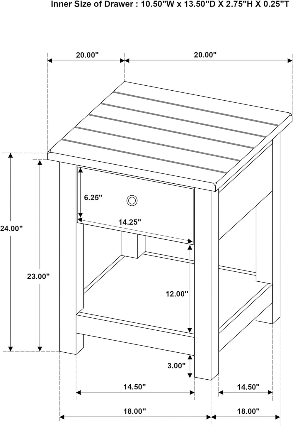 Coaster Home Furnishings Payne 1-Drawer Wood End Table with Shelf Distressed ...