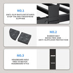 20 Inch Full Size Bed Frame, 3500Lbs Heavy Duty Metal Platform with Round Corner Legs Mattress Slide Stopper, Steel Slat Support No Box Spring Needed, Noise Free, Non-Slip, Easy Assembly