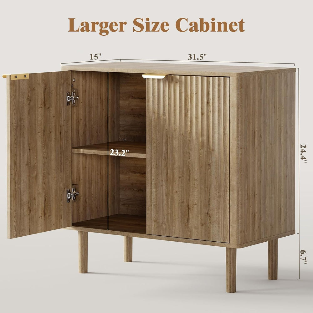 IKALIFE Sideboard Buffet Cabinet with Storage 31.5"(2pcs) Oak