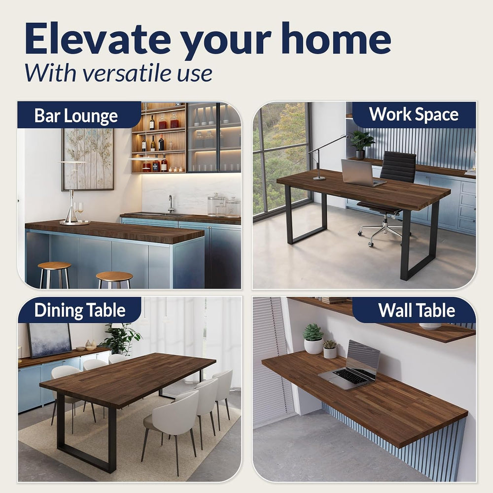 Howizz Walnut Butcher Block Countertop 60 x 30 x 1.5 Inches - Solid Wood Tabl...