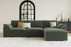 EASE MOOSE Sectional Modular Sofa,Comfty Oversized L Shape Sectional Couch Wide Deep Seat Modular Cloud Couch with Ottoman,Green