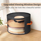 Oversized Clear Hat Storage Box for Women, Cowboy Hat Organizer for Closet, Wide Brims Hat Case with Carrying Handles, Hat Bag (Black)