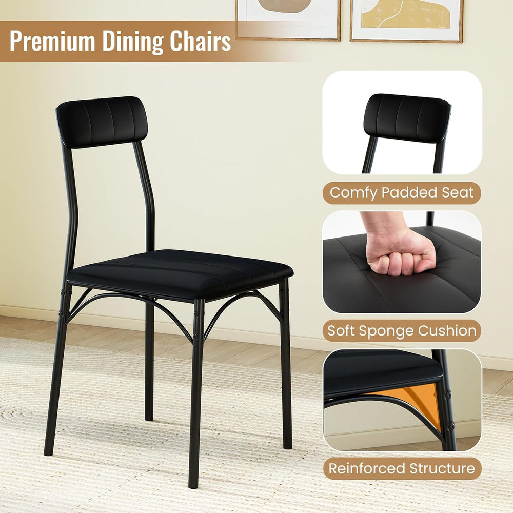Giantex 3-Piece Dining Table Set, Square Kitchen Table with 2 Upholstered Arm...