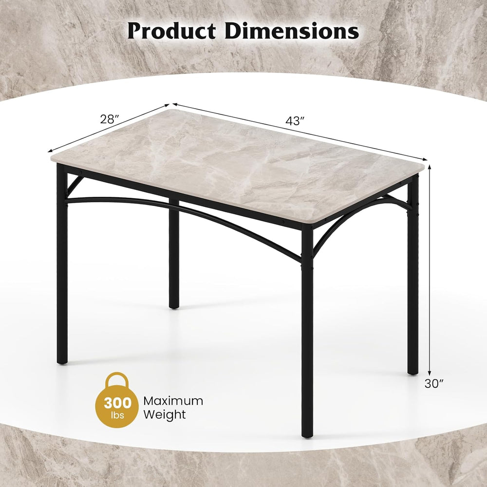 GOFLAME 43” Sintered Stone Dining Table for 4, Rectangular Kitchen Table with...