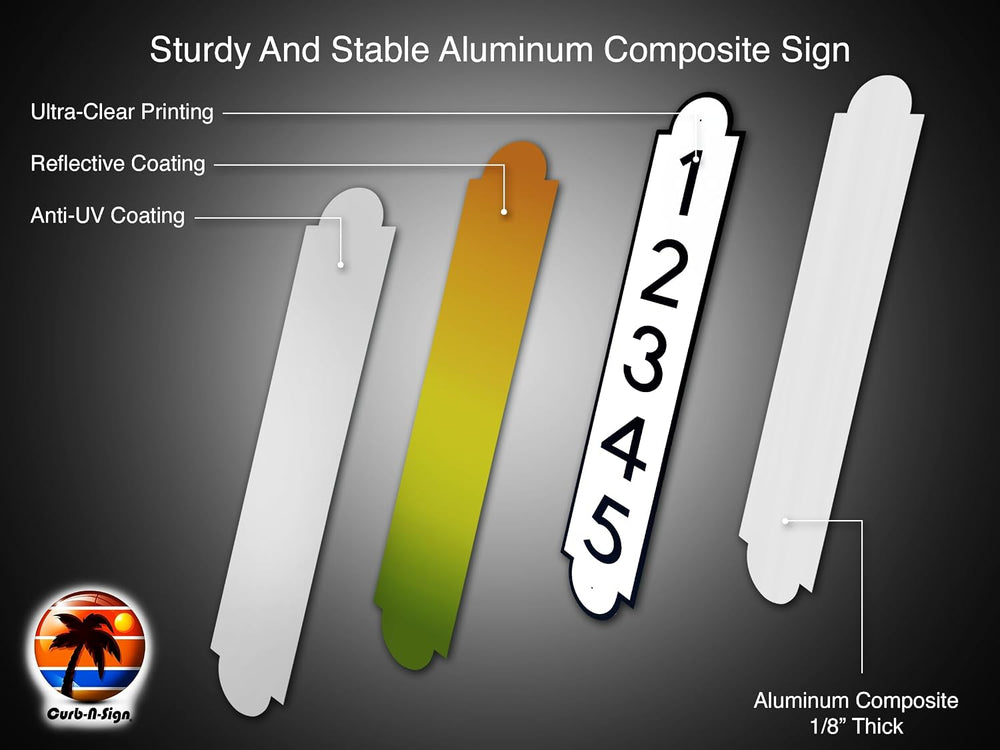 Curb N Sign Mailbox Numbers Plaques - Made of Aluminum Composite Material - S...