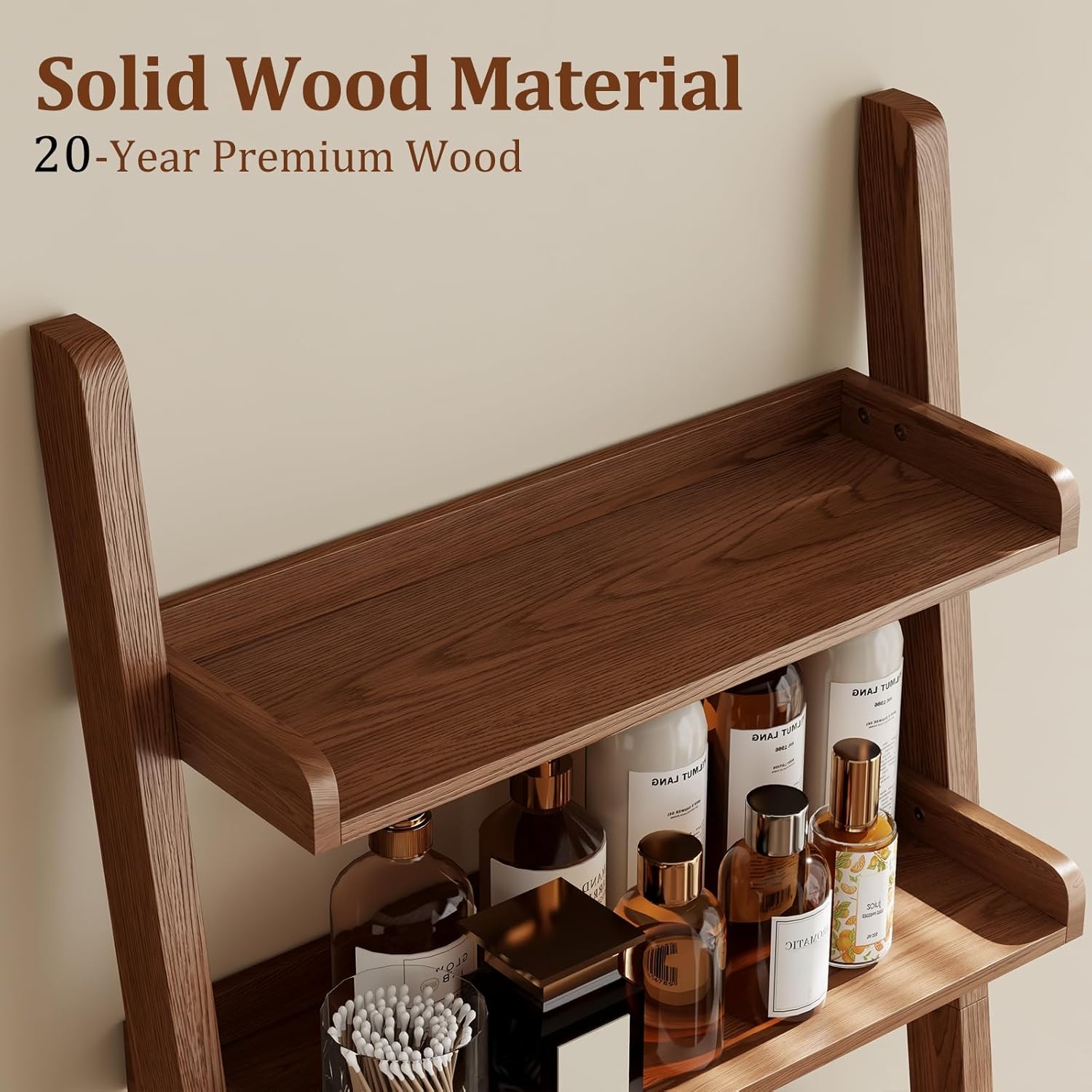 Over The Toilet Storage Shelf Wood, 3-Tier Above Toilet Organizer Rack, Freestanding Above Toilet Shelf for Bathroom, Laundry, Space Saver, Walnut Color.