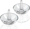 H&D HYALINE & DORA 2 Pack Round Glass Jewelry Dish Jewelry Tray (3.1 Inch) | Gifts for Women, Trinket Dish, Crystal Ring Holder for Engagement Wedding Birthday Holiday