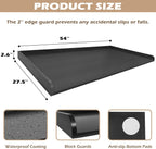 Royxen Washer Dryer Countertop with Solid Wood Core,54“W x 27.5D Laundry Countertop with Edge Rails,Washer and Dryer Topper for Laundry Room Organization(Black)