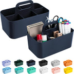 Tiawudi 2 Pack Caddy Organizer with Handle, Portable Plastic Caddy, Storage Organization for Cleaning, Bath, Makeup, Art, Craft, Stationery, Classroom and Office, Tote Organizer