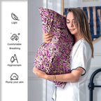 Mulberry Silk Pillowcase for Hair and Skin Queen Size Leopard Print Silk Pillow Cases with Zipper Soft Breathable Smooth Cooling Silk Pillow Covers for Sleeping (Pink Paint,20"X 30",1Pcs)