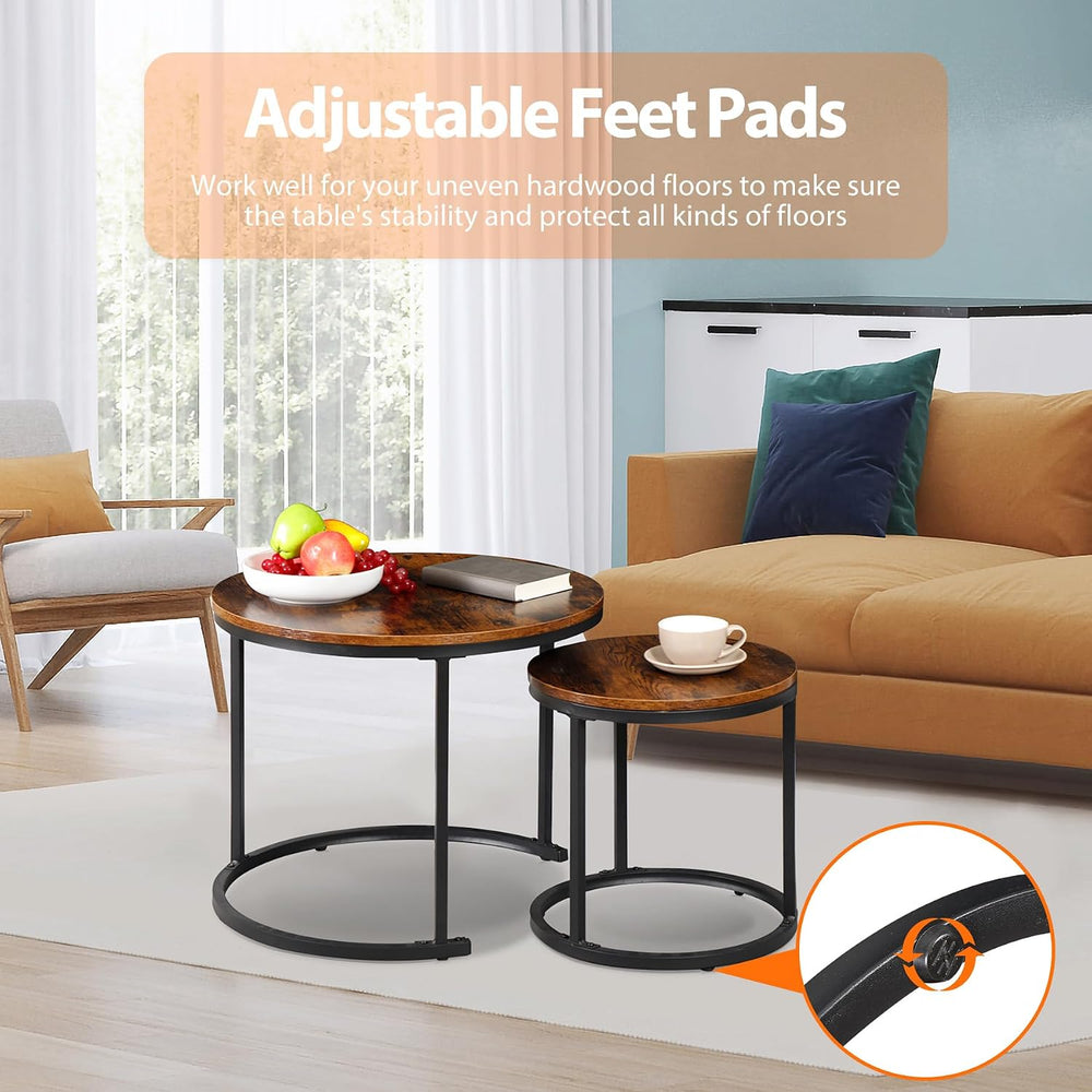 F2C Nesting Coffee Table Modern End Table Set of 2 for Living Room Balcony Of...