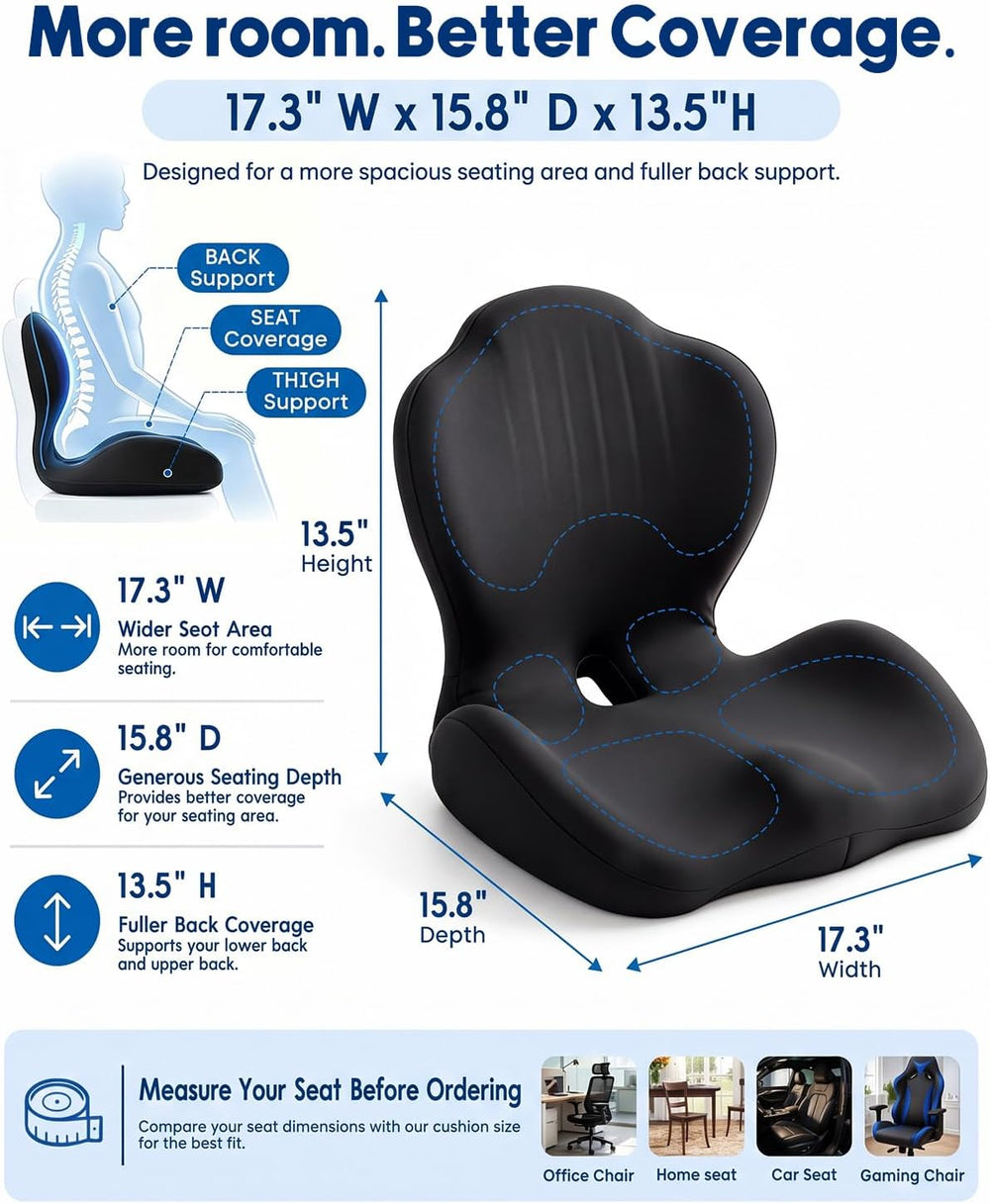 Seat Cushion with Back Support,Memory Foam Ergonomic Seat Cushion.