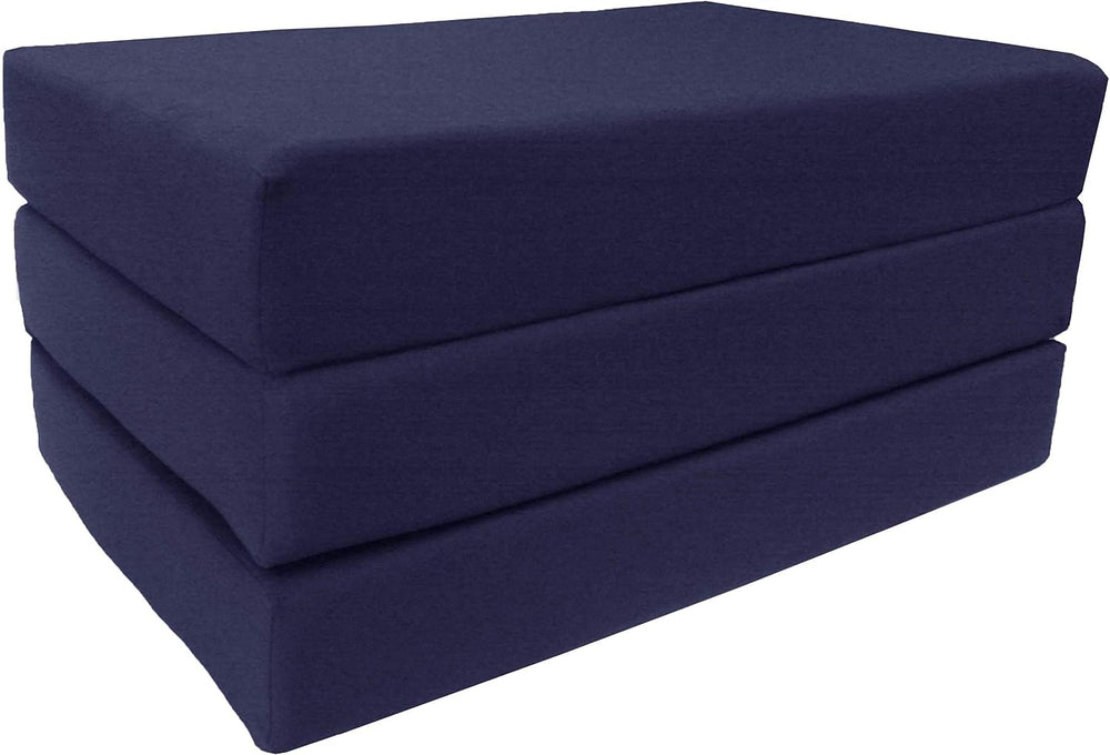 D&D Futon Furniture Navy Trifold Foam Beds, Shikibuton, Tatami Cushion To...