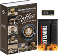 Book Safe with Combination Lock, Hidden Safe (9.5 x 6.2 x 2.2 Inch) with Fireproof Bag, Secret Diversion Safe, Hollow Book Box Hidden Storage, Money Safe Box for Cash (COFFEE)