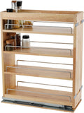 DINDON Pull Out Spice Rack Organizer for Cabinet, (5" W x 21.9" D x 25.2" H) Multi-Use Wood Pull Out Cabinet Organizer Slide Out Shelf Cabinet Storage for Kitchen, Pantry Organization