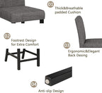 KEIKI 5-Piece Counter Height Dining Table Set with Square Table and 4 Upholstered Curved Backrset Chair, for 4 Person, Modern Wooden Table Set, Easy Assembly, for Kitchen, Dining Room, Black+Gray