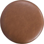 HomePop 17" Organic Shape Ottoman - Chestnut Faux Leather