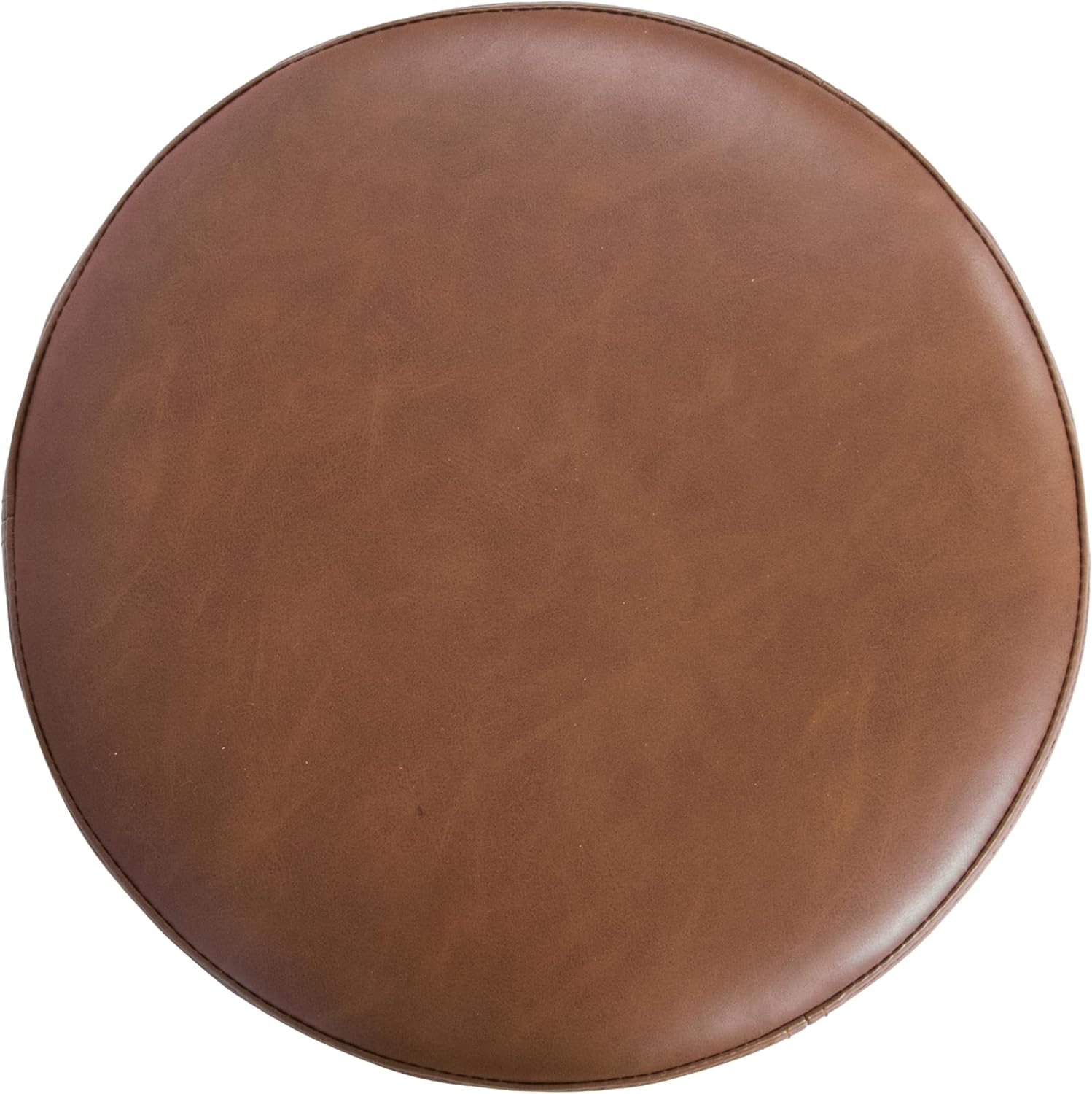 HomePop 17" Organic Shape Ottoman - Chestnut Faux Leather