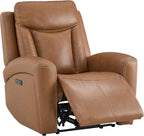 CHITA Genuine Leather Super Zero Gravity Power Recliner Chair, Saddle | Adjustable Power Headrest, USB & Type-C Ports for Living Room & Home Theater