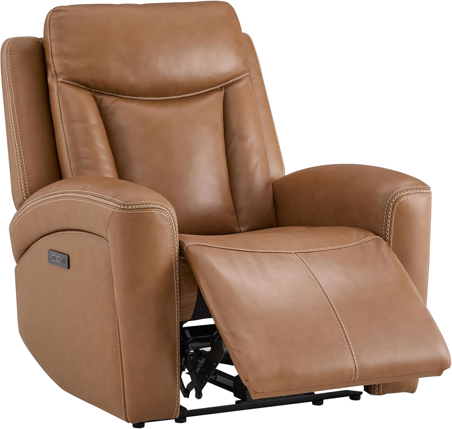 CHITA Genuine Leather Super Zero Gravity Power Recliner Chair, Saddle | Adjustable Power Headrest, USB & Type-C Ports for Living Room & Home Theater
