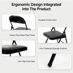 10 Pack Leather Padded Folding Chair, Metal Frame with Pu Leather Seat & Back, 650 LB Capacity Pu Leather Folding Chair with Comfortable Cushion for Events Home Office Black