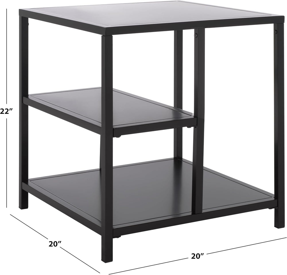 SAFAVIEH Couture Collection - Hodge Black Iron Accent Table, 3-Shelf Open Sto...